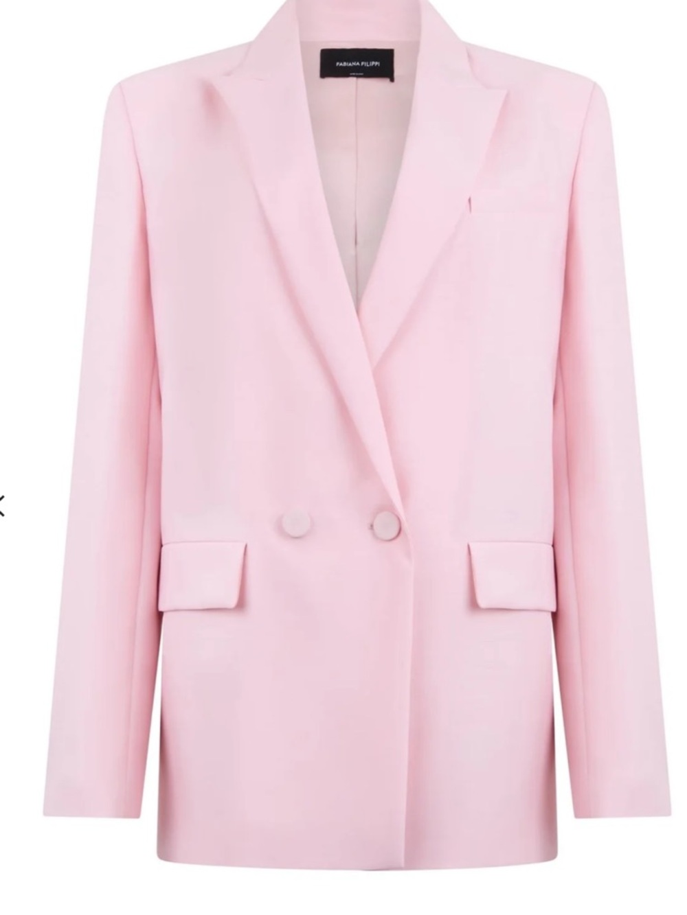 Fabiana Filippi Women's Pale Pink Double-Breasted Blazer46 US 10/12 wool silk